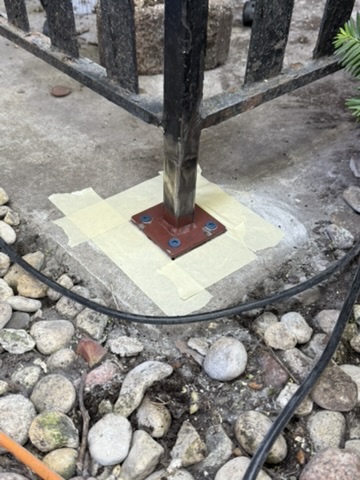Post Welded to Anchor Plate